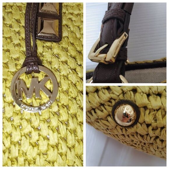 Michael Kors woven straw tote EUC - Picture 2 of 9